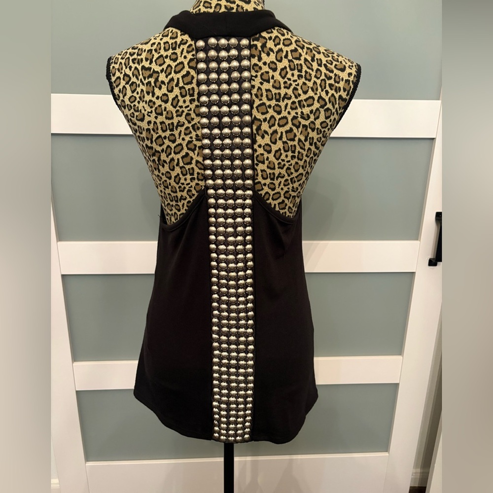 Vintage Havana Black Open Drape Racerback Tank/Vest